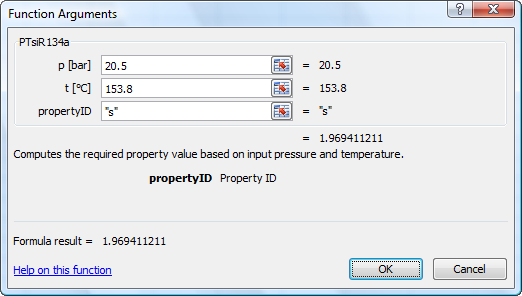 Calculate R134aTables properties